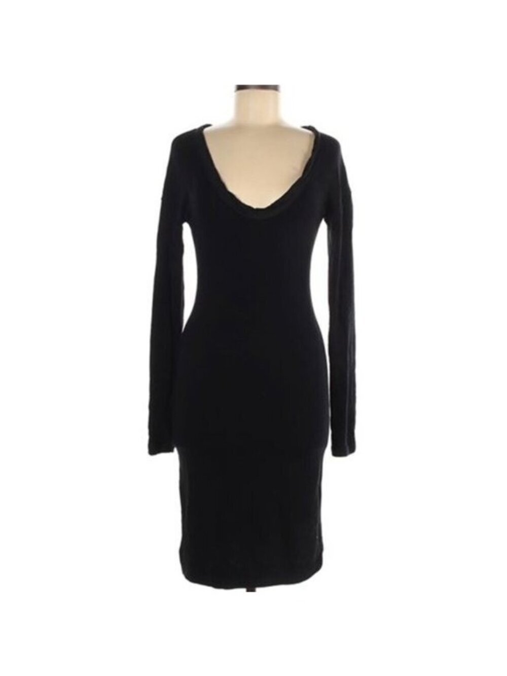 NWT James Perse Black Scoop Long Sleeve Sweater Dress Women's 4/XL Retail $175